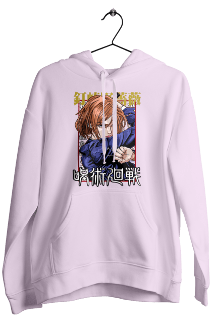 Men's hoodie with prints Jujutsu Kaisen Nobara. Anime, dark fantasy, jujutsu kaisen, magic battle, manga, mystic, nobara, nobara kugisaki. 2070702