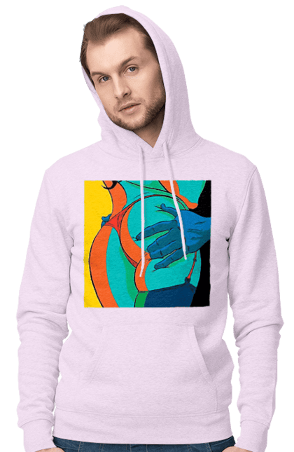 Чоловіче худі з принтом "Жіноча Попа В Чоловічих Руках". Гола, жопа, ляпас. 2070702