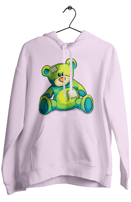 Мужское худи с принтом Плюшевый мишка. Cute, kisses, patches, teddy, teddy bear, vintage, игрушка, мишка, плюшевый мишка, подарок. 2070702