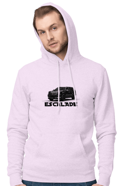 Чоловіче худі з принтом "Каділак". Автомобіль, бізнес клас, джип, ескалада, каділак, машина, позашляховик. 2070702