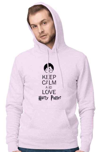 Мужское худи с принтом Keep calm and love Harry Potter. Gryffindor, harry potter, hogwarts, keep calm, гарри поттер, гриффиндор, книга, фильм, франшиза, хогвартс. 2070702