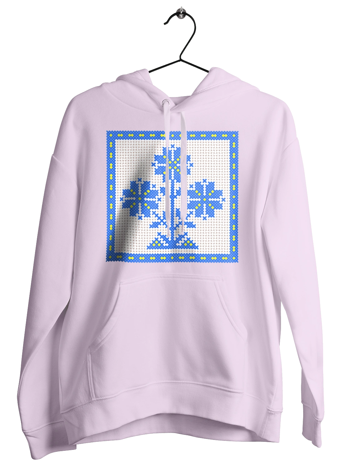 Желто голубая вышивка цветы