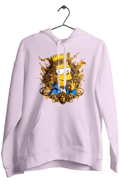 Men's hoodie with prints Bart Simpson Versace. Bart, cartoon, serial, simpson, versace. 2070702