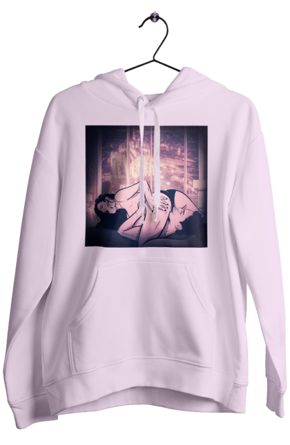 Чоловіче худі з принтом "Дорослі Ігри На Тлі Міста". Гола, кохання, лизати, трусики. 2070702