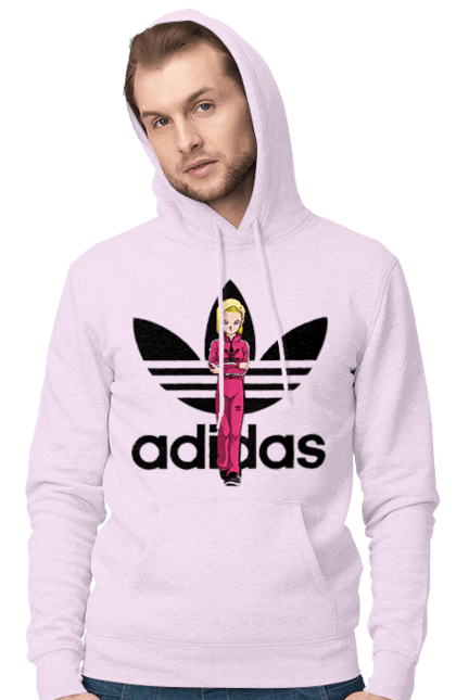 Чоловіче худі з принтом "Adidas Андроїд 18". Adidas, android 18, dragon ball, адідас, андроїд 18, аніме, вбивця, кіборг, манга, перли дракона. 2070702