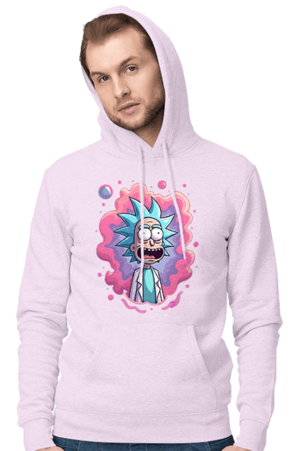 Чоловіче худі з принтом "Рік та Морті". Rick and morty, мультфільм, наукова фантастика, пригоди, рік, рік і морті, трагікомедія, чорний гумор. 2070702