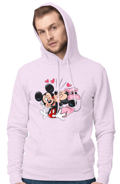 Чоловіче худі з принтом "Міккі Маус та Мінні Маус". Mickey mouse, minnie mouse, дісней, міккі, міккі маус, мінні маус, мультфільм. 2070702