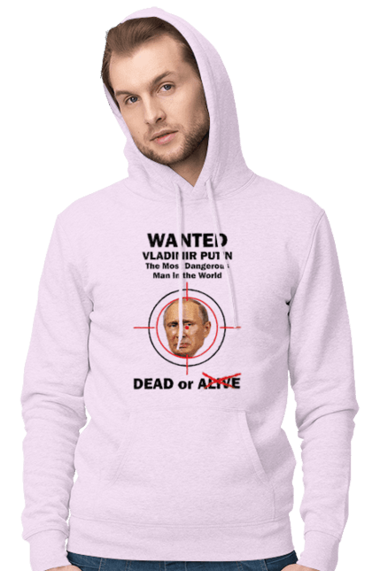 Чоловіче худі з принтом "Розшук Гаага". Путин, розшук гаага, розшук путин, хуйло. aslan