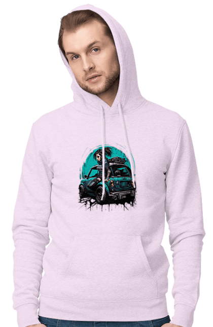 Чоловіче худі з принтом "Кіберпанк дівчина". Арт, графіка, дівчата, ігри, кіберпанк, малюнок. 2070702