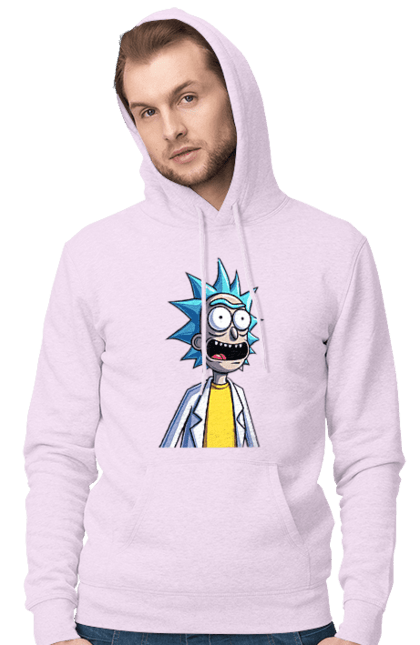 Чоловіче худі з принтом "Рік та Морті". Rick and morty, мультфільм, наукова фантастика, пригоди, рік, рік і морті, трагікомедія, чорний гумор. 2070702