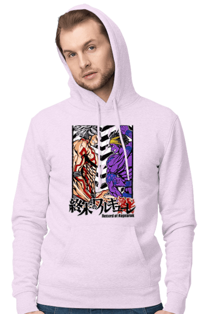 Men's hoodie with prints Record of Ragnarok Shiva vs Raiden. Anime, comics, manga, netflix, raiden, record of ragnarok, shiva. 2070702