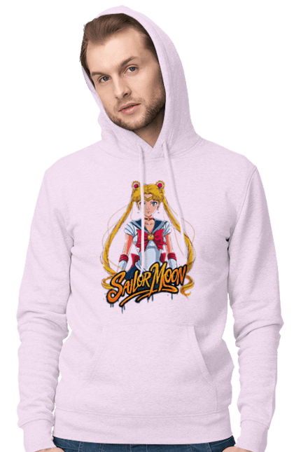 Men's hoodie with prints Sailor Moon. Anime, drama, magical girl, sailor moon, tv series, usagi tsukino. 2070702