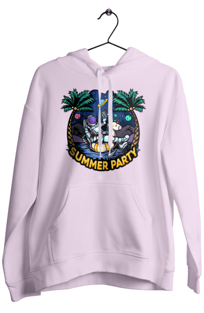 Men`s hoodie with prints Summer Party With Astronaut. Cosmonaut, space, summer. 2070702