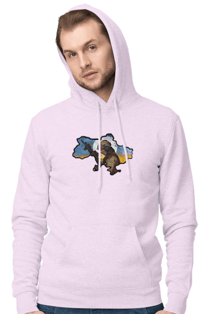 Men`s hoodie with prints Glory to the ZSU. Clear sky, free nation, freedom, glory to heroes, glory to ukraine, happy people, peace, ukraine, will. 2070702