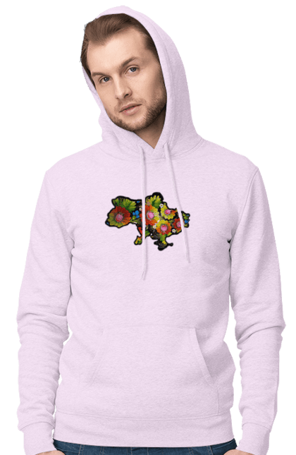 Men`s hoodie with prints Spravzhnya Ukraine. Barvie, beauty, colors, kviti, leafing through, mood, petals, spravzhnya ukraine. 2070702