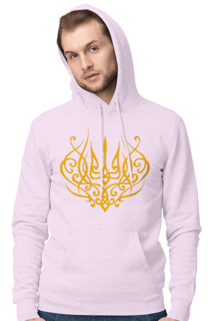 Men`s hoodie with prints Emblem of Ukraine. Герб, герб україни, доброго вечора, зсу, патріотична, прапор. 2070702