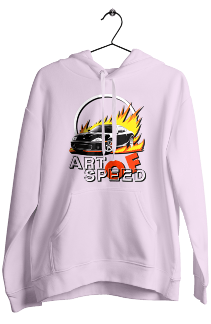 Men`s hoodie with prints Car on fire. Auto, car on fire, drift, race, speed, sport, sports car. 2070702
