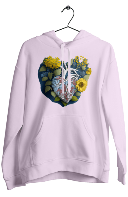 Чоловіче худі з принтом "Серце квіти". Люблю україну, перемога україни, серце, символи україни, соняшник, традиції україни, україна. 2070702