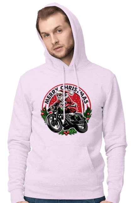 Щасливого Різдва, дід мороз на мотоциклі