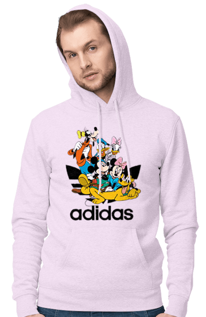 Мужское худи с принтом Adidas Микки Маус. Adidas, mickey mouse, адидас, дисней, микки, микки маус, мультфильм. 2070702