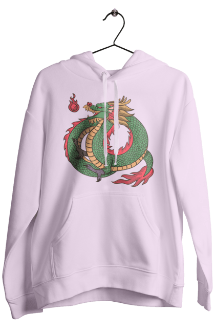 Men's hoodie with prints The Dragon. Animal, chinese dragon, dragon, green dragon, symbol. 2070702