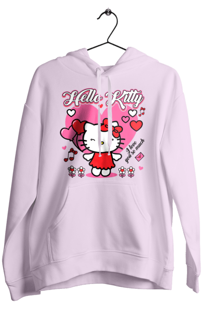 Мужское худи с принтом Хелло Китти. Hello kitty, бренд, кот, котенок, персонаж, хелло китти. 2070702