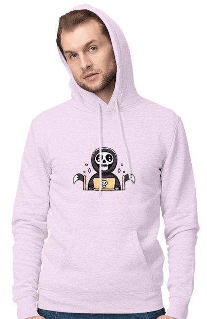 Чоловіче худі з принтом "Темний розробник програміст". Brain, geek, linux, php, ай ти, ай ті, баг, геймер, гік, гра в кальмара, де баг, код, лаптоп, лінукс, пранк, програміст, розробник, смерть, сміх, смішне, ютер. 2070702