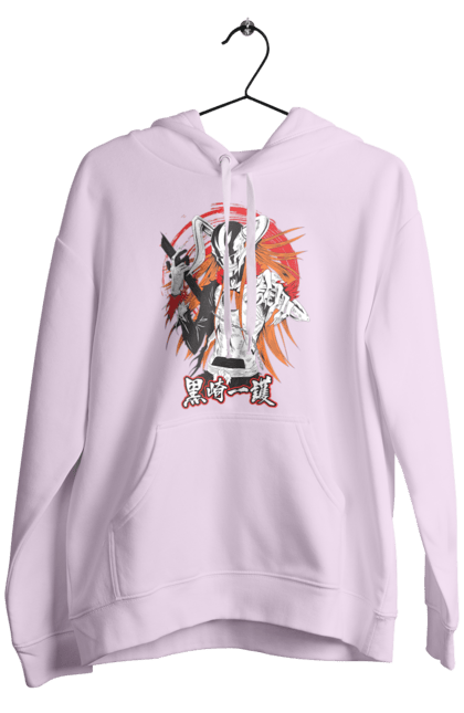 Men's hoodie with prints Bleach Ichigo Kurosaki. Anime, bleach, ichigo, ichigo kurosaki, manga. 2070702