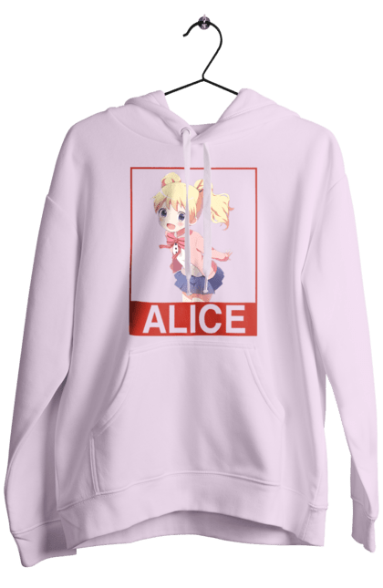 Men's hoodie with prints Kiniro Mosaic Alice Cartelet. Alice, alice cartelet, anime, gold mosaic, kiniro mosaic, kinmoza, manga. 2070702