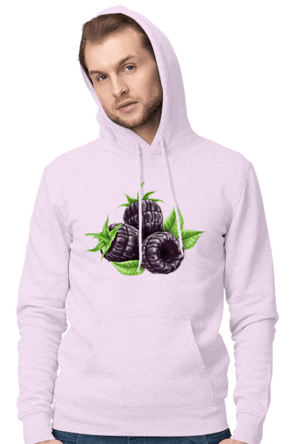 Men`s hoodie with prints Blackberry. Berry, blackberry. 2070702