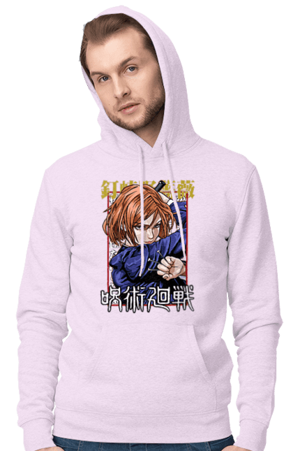 Men's hoodie with prints Jujutsu Kaisen Nobara. Anime, dark fantasy, jujutsu kaisen, magic battle, manga, mystic, nobara, nobara kugisaki. 2070702