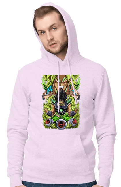 Men's hoodie with prints Dragon Ball Broly. Anime, broly, dragon ball, manga, tv series. 2070702