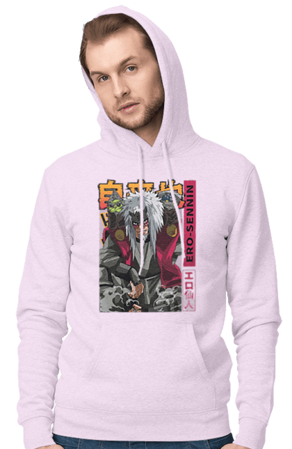 Men's hoodie with prints Naruto Jiraiya. Anime, hokage, jiraiya, manga, naruto, shinobi, shonen. 2070702