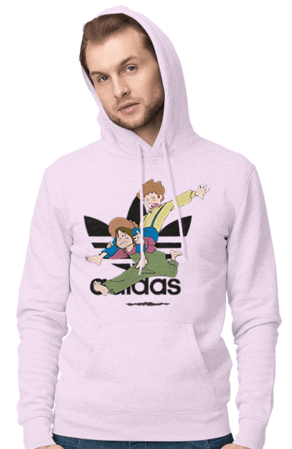 Мужское худи с принтом Adidas Том Сойер. Adidas, tom sawyer, адидас, книга, мультфильм, повесть, приключения, том сойер. 2070702