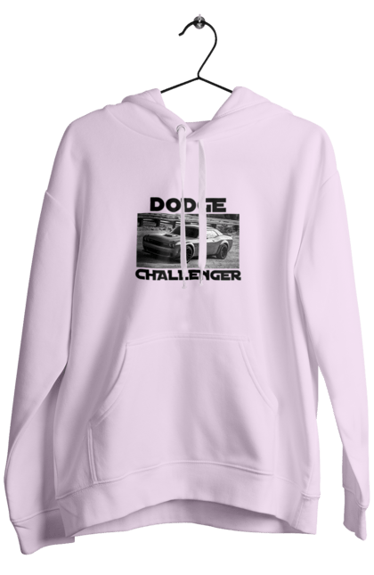 Men`s hoodie with prints Dodge challenger. An american legend, auto, car, classic car, cult car, dodge challenger, powerful car, zhmasl kar. 2070702