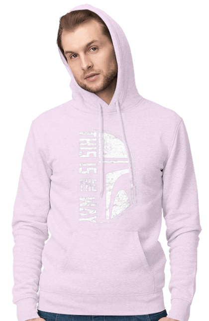 Men's hoodie with prints This is the way. Baby yoda, cinema, disney, distressed, mandalorian, mandalorian helmet, movies, star wars, television series. 2070702