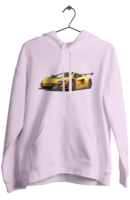 Men`s hoodie with prints Sports car. Car, sport, sports car, yellow car, yellow sports car. 2070702