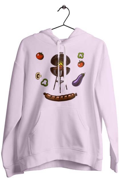 Men`s hoodie with prints Barbecue Sausage. Barbecue, fry, grill, sausage. 2070702