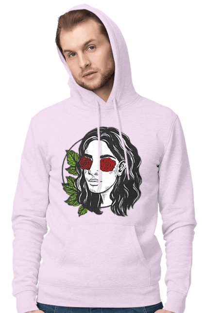 Чоловіче худі з принтом "Дівчина З Трояндами На Очах". Дівчина, троянда. 2070702