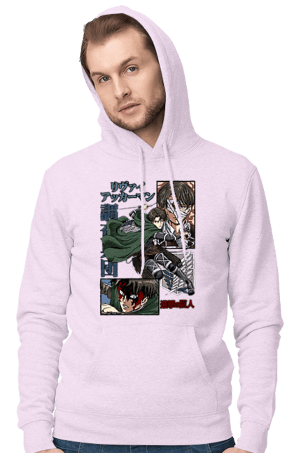 Men's hoodie with prints Attack on Titan Levi. Ackerman, anime, attack on titan, levi, manga, shingeki no kyojin, survey corps. 2070702