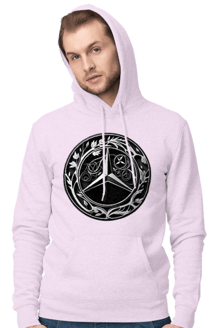 Чоловіче худі з принтом "Mercedes Benz Лого Арт". Авто, автомобіль, логотип мерседес, машини, мерс, мерседес. 2070702