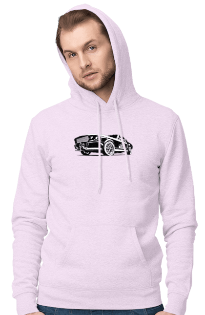 Чоловіче худі з принтом "Автомобіль". Автомобіль, америка, мустанг, потужний, форд, форсаж. 2070702