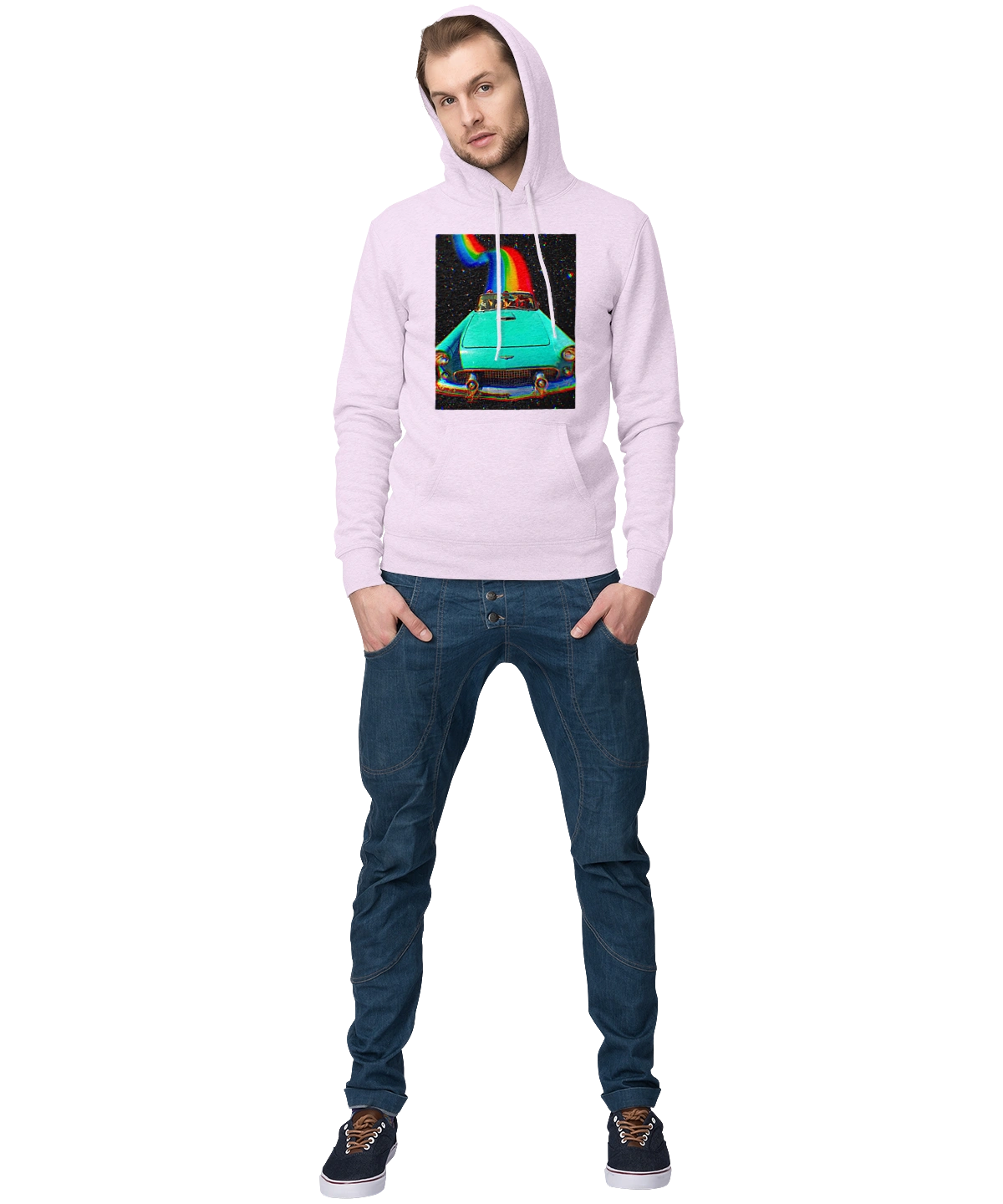 Picture, a car in space