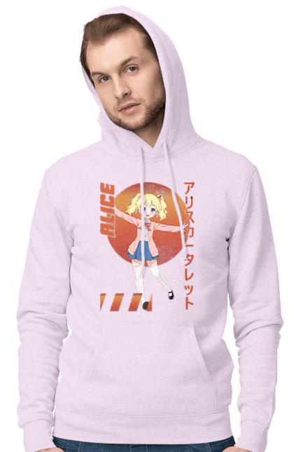 Men's hoodie with prints Kiniro Mosaic Alice Cartelet. Alice, alice cartelet, anime, gold mosaic, kiniro mosaic, kinmoza, manga. 2070702