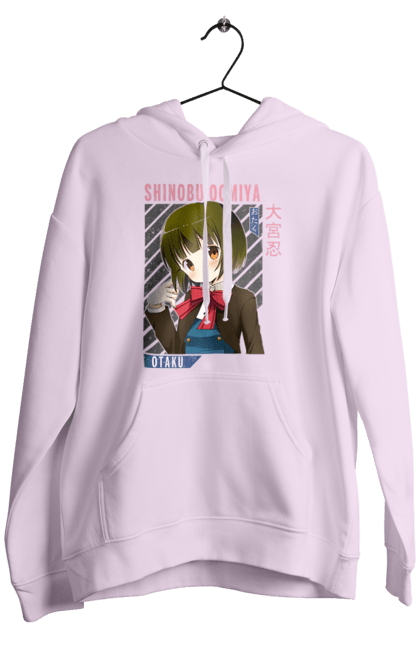 Men's hoodie with prints Kiniro Mosaic Shinobu Omiya. Anime, gold mosaic, kiniro mosaic, kinmoza, manga, shinobu, shinobu omiya. 2070702