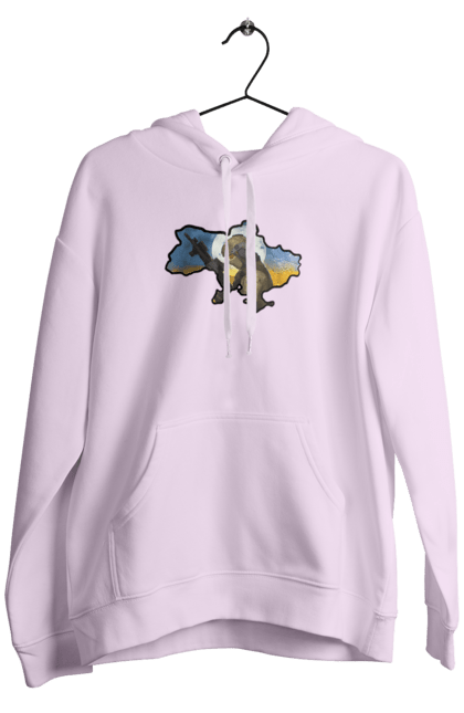 Men`s hoodie with prints Glory to the ZSU. Clear sky, free nation, freedom, glory to heroes, glory to ukraine, happy people, peace, ukraine, will. 2070702