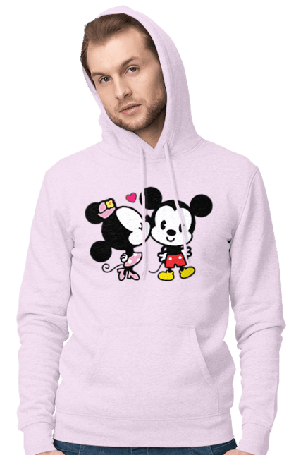 Чоловіче худі з принтом "Міккі Маус та Мінні Маус". Mickey mouse, minnie mouse, дісней, міккі, міккі маус, мінні маус, мультфільм. 2070702