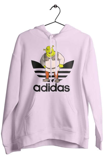 Мужское худи с принтом Adidas Шрек. Adidas, shrek, адидас, мульт, мультфільм, огр, шрек. 2070702