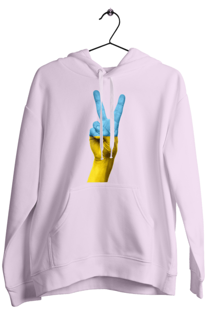 Men`s hoodie with prints Two Fingers, World, Ukraine. Arm, peace, ukraine. 2070702