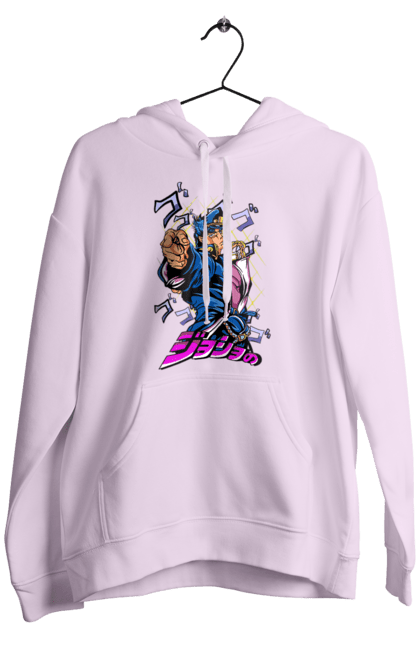 Men's hoodie with prints JOJO Jotaro. Anime, jojo, jojo`s bizarre adventure, jojo’s bizarre adventure, jotaro, jotaro kujo, manga. 2070702